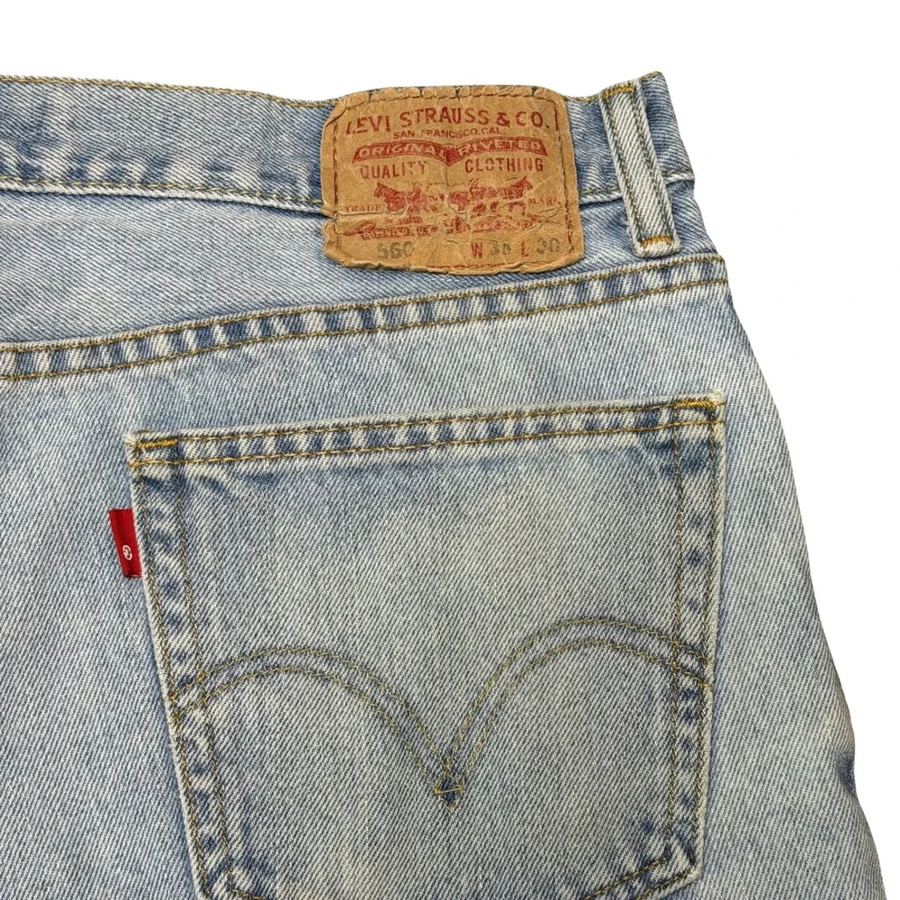 Levi's 560 men's comfort loose‎ baggy light wash blue dad denim jeans 36x30